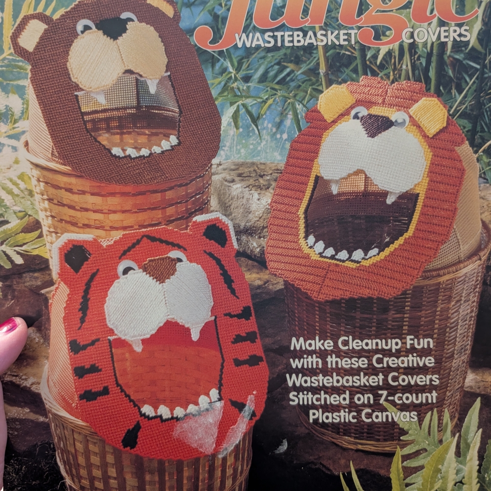 Jungle Wastebasket Covers - Lion and Tiger Design